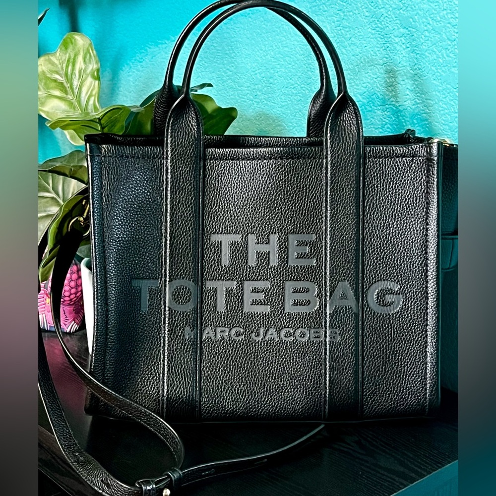 Authentic Marc Jacobs Black Leather Medium Tote Bag Gorgeous